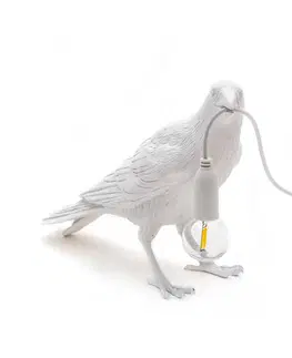 Vnitřní dekorativní svítidla SELETTI LED deko stolní lampa Bird Lamp, čekající, bílá