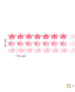 Samolepky na zeď Samolepky na zeď pro holčičky - Růžové korunky pro princezny