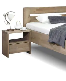 bez úložného prostoru Zvýšená postel dvoulůžko z masivu Primátor, masiv buk