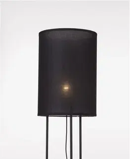 Stojací lampy se stínítkem NOVA LUCE stojací lampa LEITH černé stínidlo a černý hliník E27 1x12W 230V IP20 bez žárovky 9043301