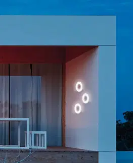 Venkovní nástěnná svítidla Viokef LED venkovní nástěnné světlo Santorini bílé kulaté