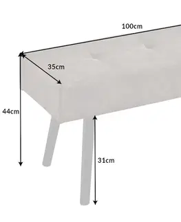 Lavice do jídelny LuxD Designová lavice Bailey 100 cm taupe