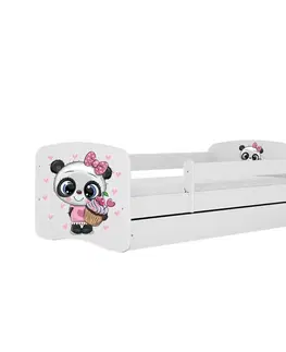 Dětské postýlky Kocot kids Dětská postel Babydreams panda bílá, varianta 80x180, bez šuplíků, s matrací