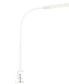 Stolní lampy do kanceláře BRILONER LED CCT dotykový vypínač svítidlo se svorkou 110 cm 8W 600lm bílé BRILO 2389-016