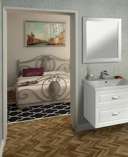 Koupelnová zrcadla AQUALINE FAVOLO zrcadlo v rámu 80x80cm, bílá mat FV080