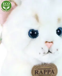 Plyšáci Rappa Plyšová kočka sedící bílá 25 cm 