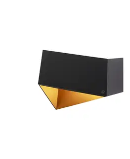 Nastenna svitidla Designové nástěnné svítidlo černé se zlatem - skládací