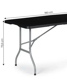 Zahradní nábytek Zahradní cateringový stůl rozkládací 180 cm - černý