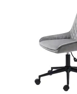 Kancelářská křesla Furniria Designová kancelářská židle Dana šedý samet