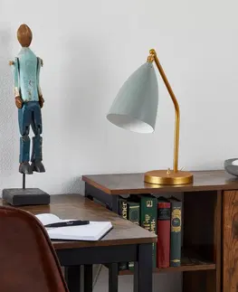 Stolní lampy kancelářské GUBI GUBI Gräshoppa stolní lampa, modrošedá