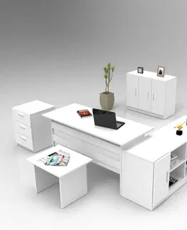 Kancelářské a psací stoly Set kancelářského nábytku VO16 bílý