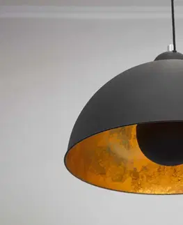 Svítidla LuxD 16766 Lampa Atelier černo-zlatá závěsné svítidlo