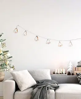 Vánoční řetězy a lamety DecoKing LED světelný řetěz Lampki zvonek přírodní