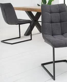 Židle LuxD Židle Gunner tmavě šedá vintage