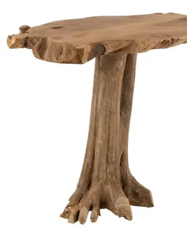 Konferenční stolky Přírodní barový stůl z teakového dřeva na kmeni Root teak - 107*78*105cm J-Line by Jolipa 15776