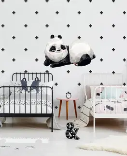 Samolepky na zeď Samolepky do dětského pokoje - Panda s doplňky v skandinávském stylu