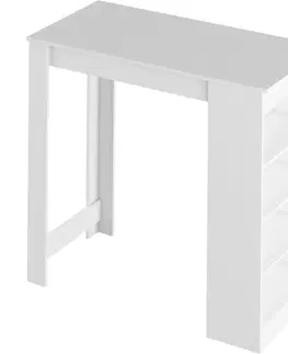 Barové stolky Barový stůl s regálem AUSTEN Tempo Kondela Bílá