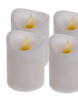Svíčky DekorStyle Sada LED svíček s ovladačem 4 kusy bílé