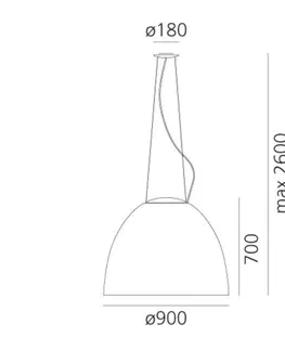Designová závěsná svítidla Artemide NUR 1618 halo 500W+500W antracitově šedá A242900