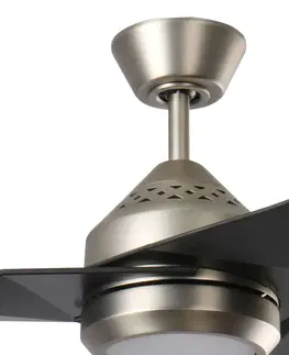 Stropní ventilátory se světlem KICHLER LED stropní ventilátor Jade, černý, tichý, Ø 152 cm, 60 W