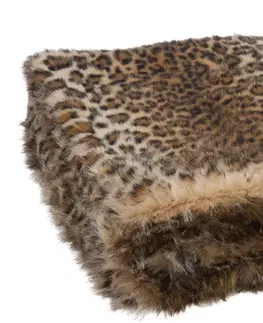 Deky Chlupatá hnědá leopardí deka Cutie- 130*180*1 cm J-Line by Jolipa 76869
