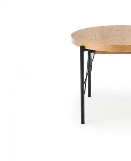 Jídelní stoly HALMAR Rozkládací jídelní stůl Fero přírodní dub/černý