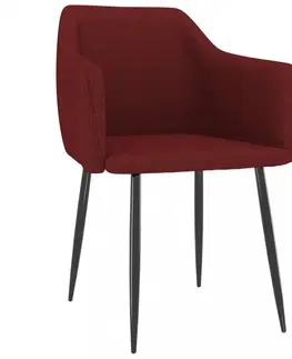 Židle Jídelní židle 2 ks látka / kov Dekorhome Vínová