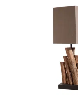 Stolní lampy LuxD 24275 Set 2 ks - designová stolní lampa Desmond 45 cm hnědá - Ironwood