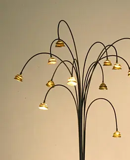 Stojací lampy Holländer Stojací lampa LED Fontaine hnědá-zlatá