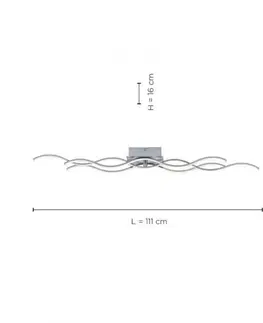 Designová stropní svítidla LEUCHTEN DIREKT is JUST LIGHT LED stropní svítidlo, 3-ramenné, design vlny, ocel 3000K LD 15166-55