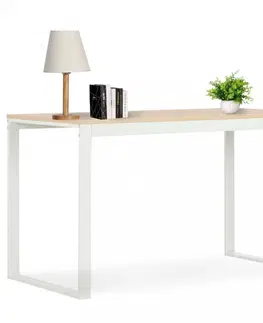 Pracovní stoly Psací stůl 120x60 cm dřevotříska / ocel Dekorhome Černá / dub