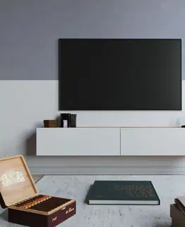 Televizní stolky Televizní stolek HANG borovice atlantic bílá