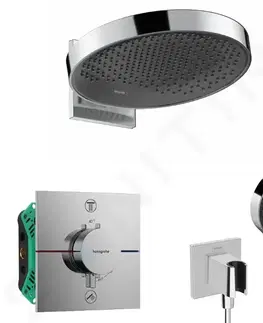Sprchy a sprchové panely HANSGROHE Sprchový set s termostatem pod omítku, s tělesem, průměr 36 cm, 3 proudy, chrom SANI21HHH011