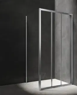 Sprchové kouty OMNIRES BRONX sprchový kout s posuvnými dveřmi, 100 x 80 cm chrom / transparent /CRTR/ BR1080CRTR