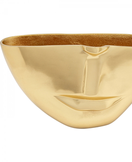 Dekorativní předměty KARE Design Hliníková váza Half Face Gold 38cm