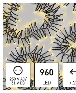 LED řetězy EMOS LED vánoční řetěz – ježek, 7,2 m, venkovní i vnitřní, teplá bílá, programy D4BW08