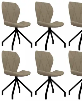 Židle Jídelní židle 6 ks umělá kůže Dekorhome Hnědá