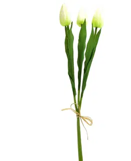 Květiny Umělá kytice tulipánů krémová, 50 cm