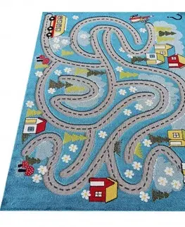 Dětské koberce Smyslový dětský koberec modrý