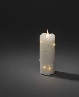 LED svíčky Konstsmide Christmas Vosková svíčka krémová barva světla jantar 12,7cm