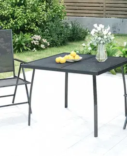 Zahradní stolky Zahradní stůl antracitový 100 x 100 x 72 cm ocelové pletivo