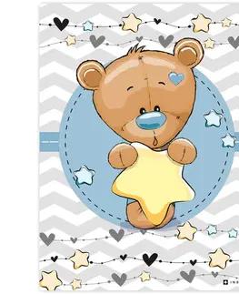 Obrazy do dětského pokoje Obraz rozkošného medvídka s hvězdou