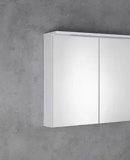 Koupelnová zrcadla AQUALINE KAWA STRIP galerka s LED osvětlením 80x70x22cm, bílá WGL80S
