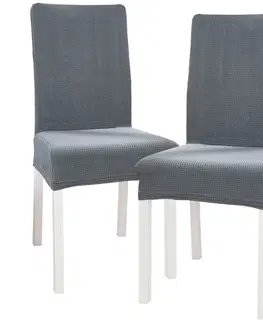 Doplňky do ložnice 4Home Napínací potah na židli Magic clean světle šedá, 45 - 50 cm, sada 2 ks