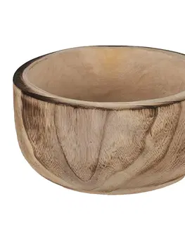 Mísy a misky Přírodní dekorativní dřevěná servírovací mísa - Ø 28*13 cm Clayre & Eef 6H2131
