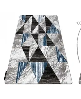 Koberce a koberečky Dywany Lusczow Kusový koberec ALTER Nano trojúhelníky modrý, velikost 140x190