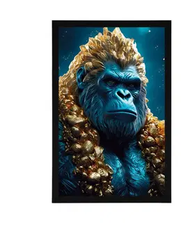 Vládci živočišné říše Plakát modro-zlatá gorila