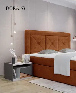 Postele Čalouněná postel IDRIS Boxsprings 160 x 200 cm Dora 63