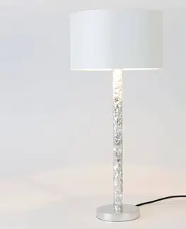Stolní lampy Holländer Stolní lampa Cancelliere Rotonda bílá/stříbrná 57 cm