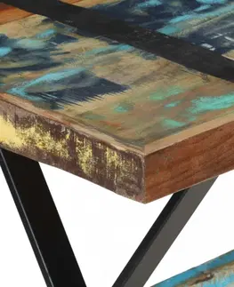Jídelní stoly Jídelní stůl dřevo / ocel Dekorhome 140x70x76 cm